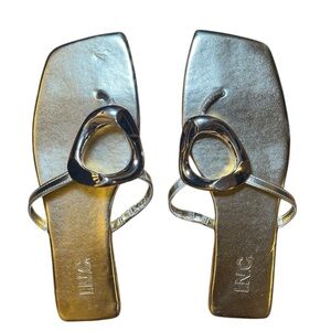INC International Concepts Women's Metallic Sandals